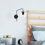 Opviq Lámpara de pared con cuerpo metálico y tapa de cristal Blanco y negro